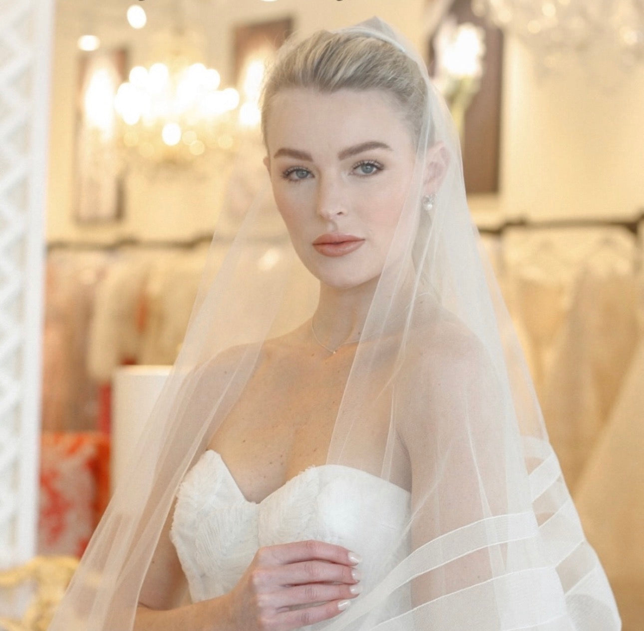 Soft glam bridal beauty with flawless skin and nude lip