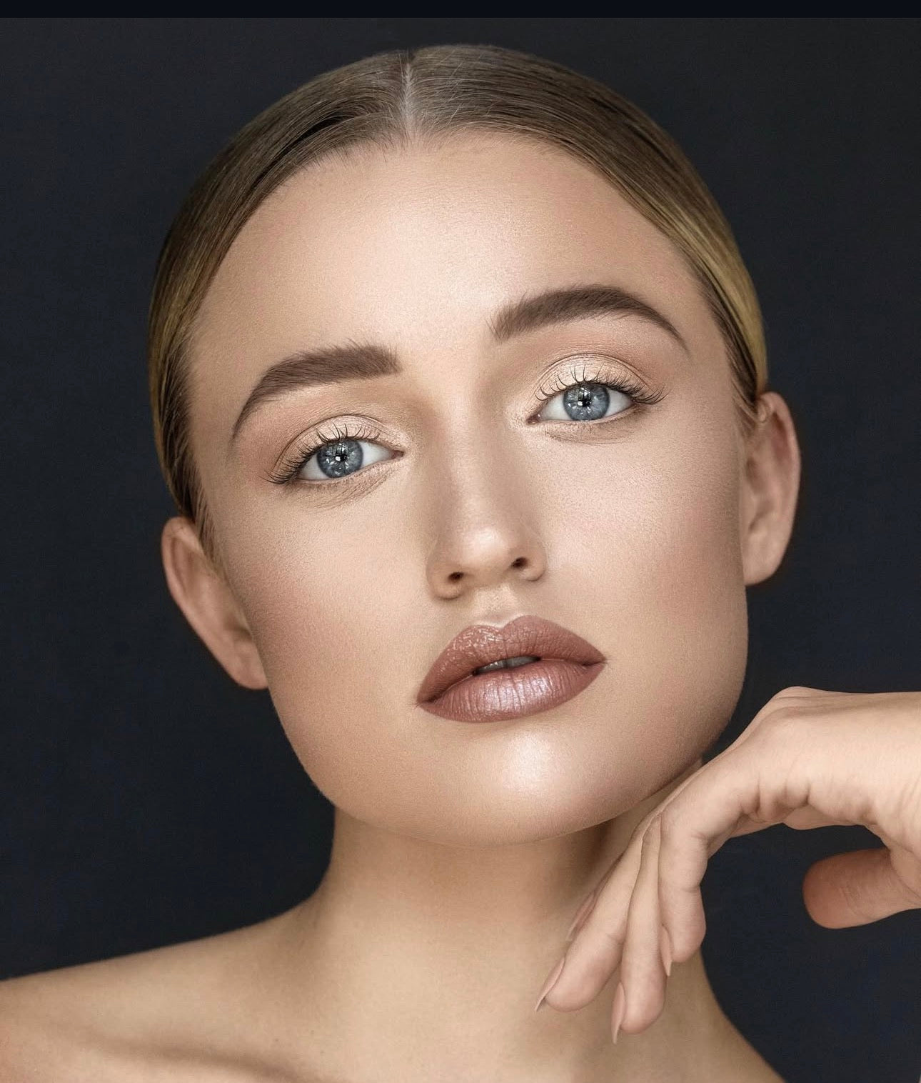 Clean luxury beauty close-up with flawless skin